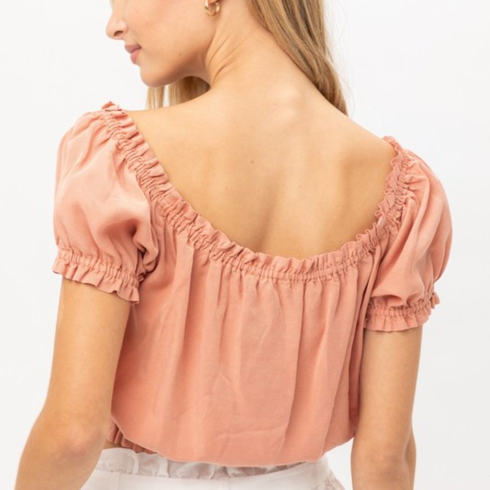 NWT Sustainable Fabric Short Puff Sleeve Top - Picture 5 of 10